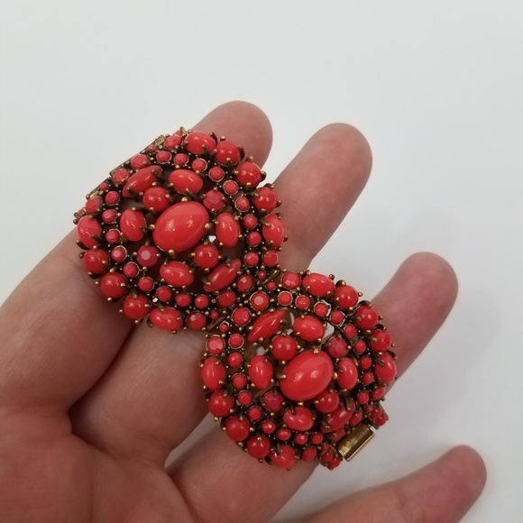 Stella & Dot Pink Bracelet Gold Tone Cuff Chunky - Picture 3 of 8